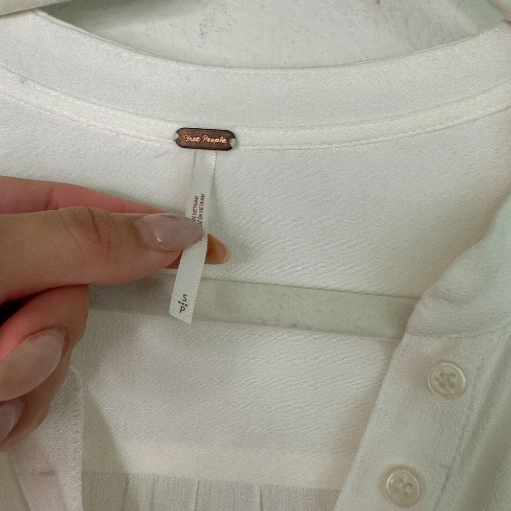 Free‎ People Easy Girl White Bell Sleeve Tunic Top